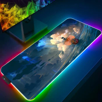 RGB Mause Pad One Piece Mouse Large Anime Desk Mausepad Keyboard Gamer Gaming Accessories Kawaii PC Cabinet Mat Computer Gamers