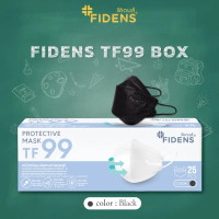 FIDENS MASK TF99 PROTECTIVE MASK (3PLY) ฟิเดนส์ หน้ากากอนามัยทางการแพทย์ 3 มิติ 1กล่อง25ชิ้น (สีดำ) 