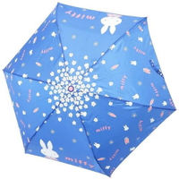 日本 Miffy 米菲兔 耐風晴雨兩用折疊傘 (藍底白色Miffy)