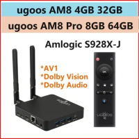 2023 UGOOS AM8 Pro TV BOX Android 11 Amlogic S928X DDR4 4GB RAM 32GB ROM WiFi6 BT5.3 1000M AV1 Support Dolby Audio/Dolby Vision