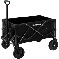 Collapsible Folding Wagon Cart，Portable Large Capacity Utility Wagon for Camping Fishing Sports Shopping, shopping trolley