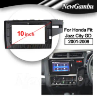 10 inch For Honda Fit 3 GK GH GP Jazz 2013-2020 Frame Audio Adaptor Dash Trim Kits Facia Panel Radio Player screen 2 Din