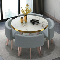 【 IS空間美學】四合一轉角圓桌椅-灰色布 (2023B-326-2) 洽談桌椅/造型椅/沙發椅/茶几