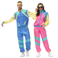 Couples Hippie Costumes Suit Men Women Carnival Halloween Party Vintage 70s 80s Disco Rock Hippies Cosplay Outfit