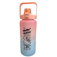 小禮堂 Hello Kitty 運動冷水吸管水壺 2000ml (粉藍漸層)