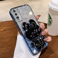 เคสโทรศัพท์, สำหรับ vivo Y20, Y12S, Y20S, Y20i, Y20A, มาพร้อมที่วางโทรศัพท์กระต่ายน่ารัก, ทำจากวัสดุ