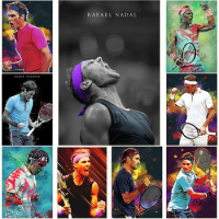 Famous Tennis Players Roger Federer Rafael Nadal Posters Canvas Painting Sport Pop Wall Art For Living Room Home Decoration