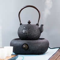 鎏金鑄鐵壺煮茶燒水壺手工仿日本南部茶爐煮茶器泡茶壺電陶爐套裝