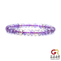 紫黃晶 極品鑽石切面 4x7mm 紫黃晶手珠 日本彈力繩 正佳珠寶