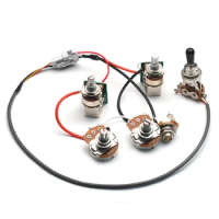 3 Pickups Wiring Harness Prewired/5-Way Switch/Jack 2T2V Big 500K Pots For Lp Electric Guitar Pickups