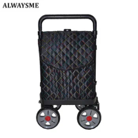 ALWAYSME Portable Imitation Crutches Shopping Cart Trolley Dolly With Bag For Elderly or People With Limited Mobility