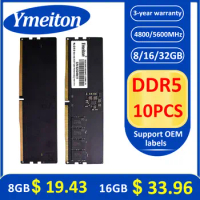 memoriam ddr5 Ymeiton 10PCS 8GB 16GB 32GB 4800MHz 5600MHz U-DIMM RAM 288Pin 1.1v PC Desktop Memory Wholesales