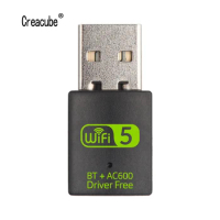 Creacube 5G Wireless USB WiFi Bluetooth-Compatible 4.2 Adapter 600M USB WiFi Adapter Receiver Network Card Transmitter For PC