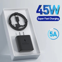 PD45W USB C Charger For Samsung Galaxy S24 S23 S22 S21 S20 Ultra S10 Plus FE Super Fast Charging Type C Charge Cable Accessories