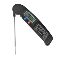 Folding Digital Thermometer Fast Reading Electric BBQ Thermometer Magnetic Electric Temperature Meter for Outdoor Camping BBQ