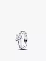 Pandora Heart sterling silver ring with clear cubic zirconia