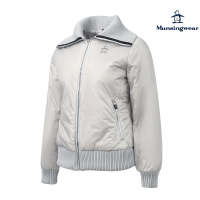 【Munsingwear】企鵝牌 女款淺灰色翻領彈性保暖鋪棉外套MLSL6601