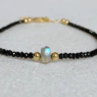 Dainty labradorite bracelet / Gold labradorite bracelet / Labradorite jewellery / Gift for her