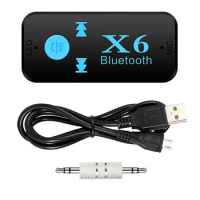 X6 Bluetooth Receiver 3.5mm Aux Jack USB Wireless Audio Adapter Handsfree Support TF Card MIC Call Mp3 Player Bluetooth For Car