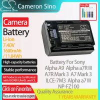 CameronSino Battery for Sony Alpha A9 A7R Mark 3 A7 Mark 3 Alpha a7R III ILCE-7M3 fits Sony NP-FZ100 Digital camera Batteries