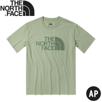 【The North Face 男 LOGO短袖棉T恤AP《茶綠》】5JZS/短T/圓領上衣/排汗衣
