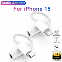 USB Type C Connector Audio Adapter For Apple iPhone 15 Pro Max 13 12 11 XS X 14 Pro Lightning To 3.5mm Jack Headphones Aux Cable