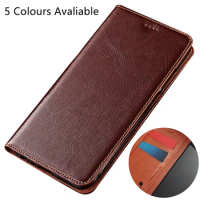 Crazy Horse Real Leather Magnetic Book Phone Bag For Xiaomi Poco M3 Pro/Xiaomi Poco M3 Phone Case With Card Slot Pocket Coque