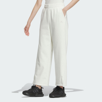 adidas 愛迪達 長褲 女 運動褲 寬鬆版 LOUNGE WARM PNT 白 JJ1123