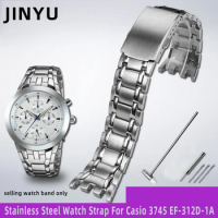 Fine steel watch band For CASIO 3745 EF-312D-1A/7A watch chain EFR-300 stainless steel Men's wristband bracelet 22mm watch strap