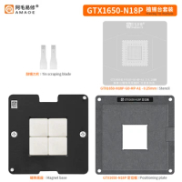 AMAOE BGA Reballing Stencil Template Station Kits For GTX1650-N18P GPU Chip Solder Tin Plant Net Heating Steel Mesh