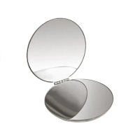 【Dagebeno荷生活】304不鏽鋼可折疊雙面化妝鏡 磁吸式開口便攜式小鏡子(大小號各1入)