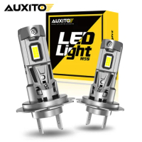 AUXITO 2Pcs 22000LM Canbus H7 LED Headlight Turbo 120W Wireless Error Free Light Bulb with Fan CSP Chip MINI Car Head Lamp 6500K