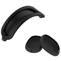 1 Set Headphone Accessories Earphone Silicone Protective Case Scratch-Resistant Headband Cover for Airpods Max (Black)