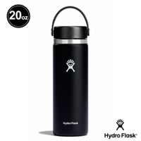 Hydro Flask 寬口 20OZ 591ml 真空保溫鋼瓶 水壺 水瓶 黑色 HFW20BTS001 【陽光樂活】