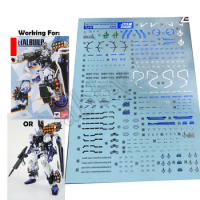 for MG MB 1/100 Astray Blue Frame Full Weapon Daban 8810 D.L Model Master Bronzing Water Slide Caution Detail Decal Sticker S18