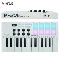 M-VAVE 25-Key USB MIDI Keyboard Controller with 8 RGB Drum Pads Bluetooth Backlit Trigger Pads SMK25 Midi Keyboard Controller