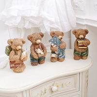 出口 美式 樹脂泰迪熊 小熊 擺件 復古 動物 手繪 工藝品 收藏品