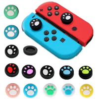 2pcs Silicone Cat Paw Thumb Stick Grip Caps Joystick Button Case Cover for Nintend Switch Lite NS Joy-Con Wii Gamepad Controller