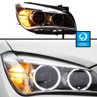 Car Front Headlight for BMW X1 2011-2015 Head Lamp Styling Luxury With Dynamic Turn Signal Lens Automotive Accessories 2PCS
