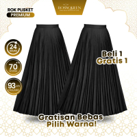 [ BELI 1 GRATIS 1 ] BOSSQUEEN ROK PLISKET PREMIUM PANJANG ROK WANITA Karet Nyaman Rempel