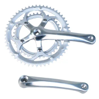 110 BCD Crankset 53/39T 170 MM Road Bike Crank aluminum Tooth Plate steel Folding Bicycle Double System Silver Five Claw