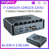 Topton 12th Gen intel Mini PC i5 1245U i7 1265U 6x 2.5G Soft Router i226-V 2xDDR5 NVMe Proxmox pfSense Firewall Computer PC