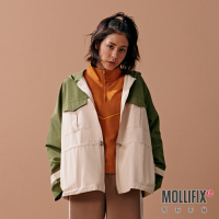 Mollifix 瑪莉菲絲 率性抽繩短風衣外套 (軍綠) 暢貨出清、保暖、防風、羽絨外套
