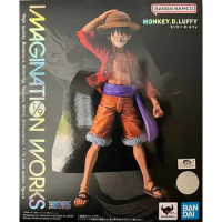 Original Bandai IMAGINATION WORKS ONE PIECE Monkey D Luffy Moving Doll In Stock Anime Action Collection Figures Model Toys