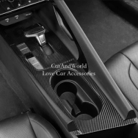 For Hyundai Elantra Avante 2021 2022 Gearbox Cover Gear Shift Knob Frame Panel Trims Carbon Fiber Sticker Decorate Car Accessory