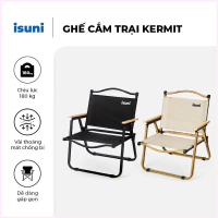 Ghế Dã Ngoại Gấp Gọn Camping Ngoài Trời Kermit Isuni | Ghế Câu Cá | Ghế Cafe Khung Nhôm Tay Cầm Gỗ C