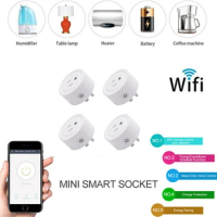 4pcs/Lot Mini Wifi Smart Plug Wireless Socket Remote Control Works With Apple Homekit, Alexa, Google Assistant FCC Certified