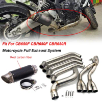 Motorcycle Full Systems Exhaust Muffler Slip on Front Pipe Modified Front Pipe Fit For HONDA CBR650R CB650R CB650F CBR650F 14-21