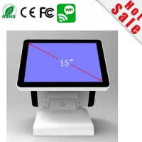 Special Offer Serial Usb New i7 CPU 8G Ram 128G SSD 15" Double Screen All In One Multi Touch Pos Terminal
