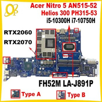 FH52M LA-J891P motherboard for Acer Nitro 5 AN515-52 Helios 300 PH315-53 laptop motherboard i5-10300H i7-10750H RTX2060/2070